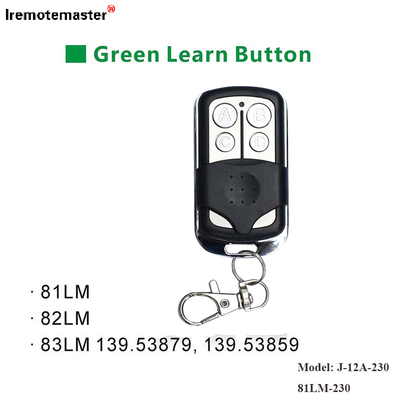 Għal 81LM 82LM 83LM Green Learn Button 390MHz Gate Bieb Trasmettitur Remote