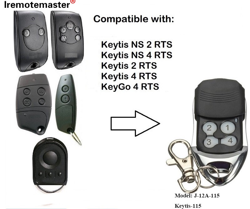 Għal Keytis NS 2 RTS Keytis NS 4 RTS Garaxx Bieb Kontroll Remot 433.42MHz